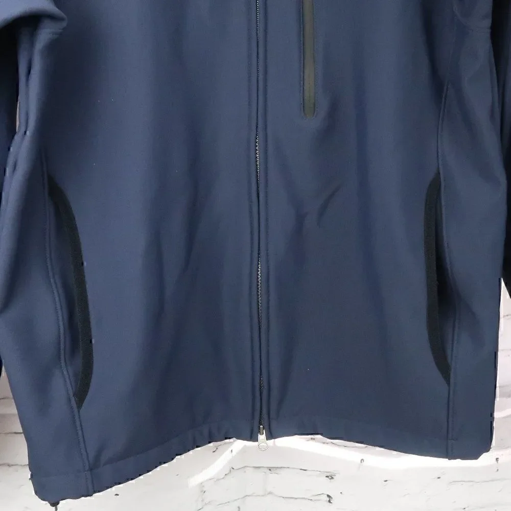 NAUTICA BLUE DOUBLE ZIP FLEECE LINED WINDBREAKER JACKET SIZE SMALL